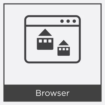 Browser icon isolated on white background Free Stock Illustration