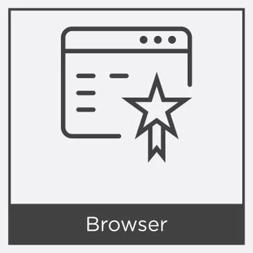 Browser icon isolated on white background Free Stock Illustration