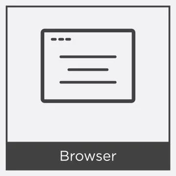Browser icon isolated on white background Free Stock Illustration