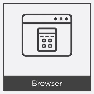 Browser icon isolated on white background Free Stock Illustration
