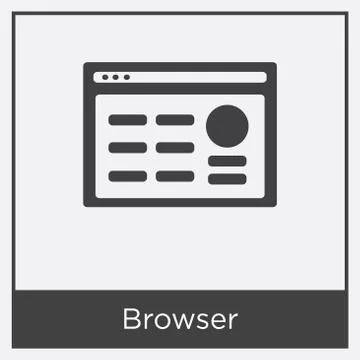 Browser icon isolated on white background Free Stock Illustration