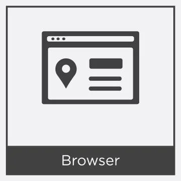 Browser icon isolated on white background Free Stock Illustration