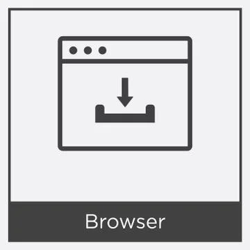 Browser icon isolated on white background Free Stock Illustration