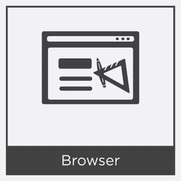 Browser icon isolated on white background Free Stock Illustration