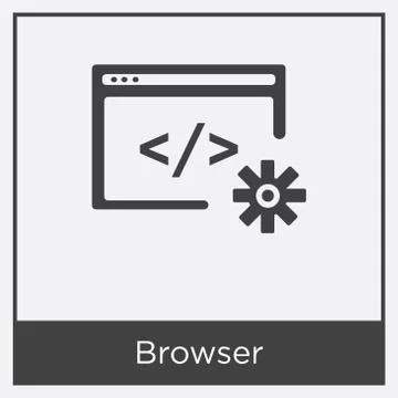 Browser icon isolated on white background Free Stock Illustration