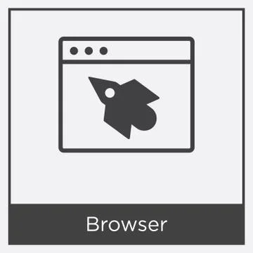 Browser icon isolated on white background Free Stock Illustration