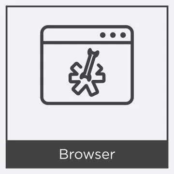 Browser icon isolated on white background Free Stock Illustration