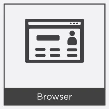 Browser icon isolated on white background Free Stock Illustration