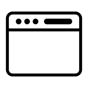 Browser icon line isolated on white background. Black flat thin icon on mod.. Stockillustratie