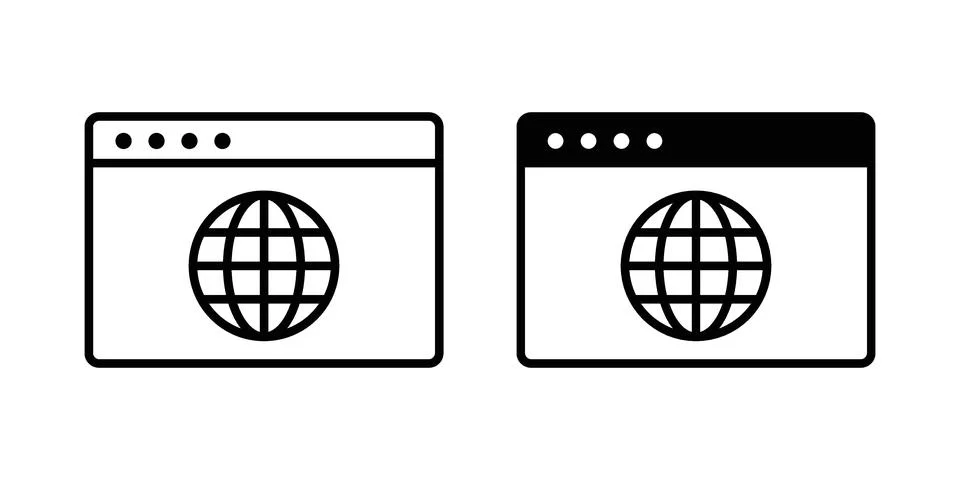 Browser icon or illustration vector symbols Stock Illustration