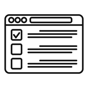 Browser icon outline vector. Computer window Stock Illustration