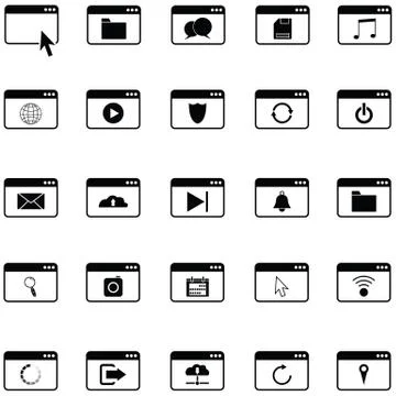Browser icon set Stock Illustration
