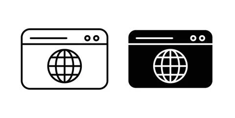 Browser icon. Style is flat and line symbol 스톡 일러스트
