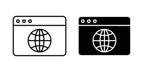 Browser icon symbol. Flat Vector illustration Stock Illustration