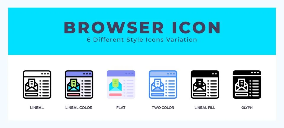 Browser icon symbol. isolated. vector illustration with different styles Stock Illustration