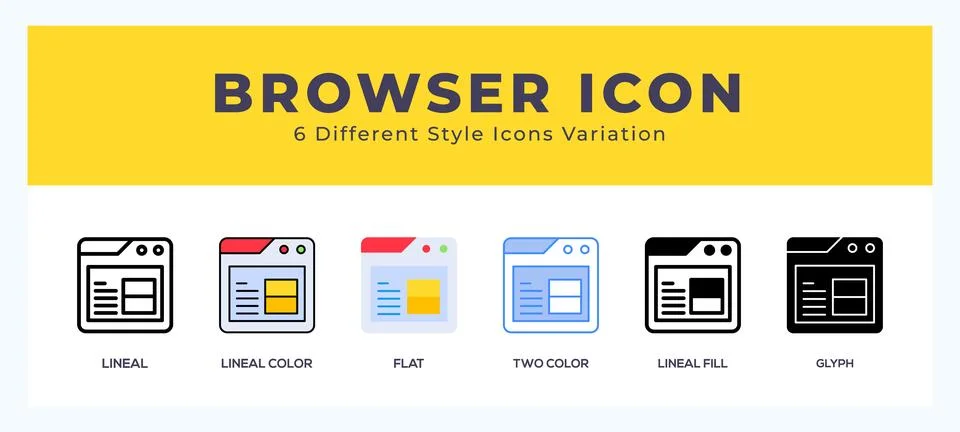 Browser icon vector design illustration in trendy style Stock Illustration