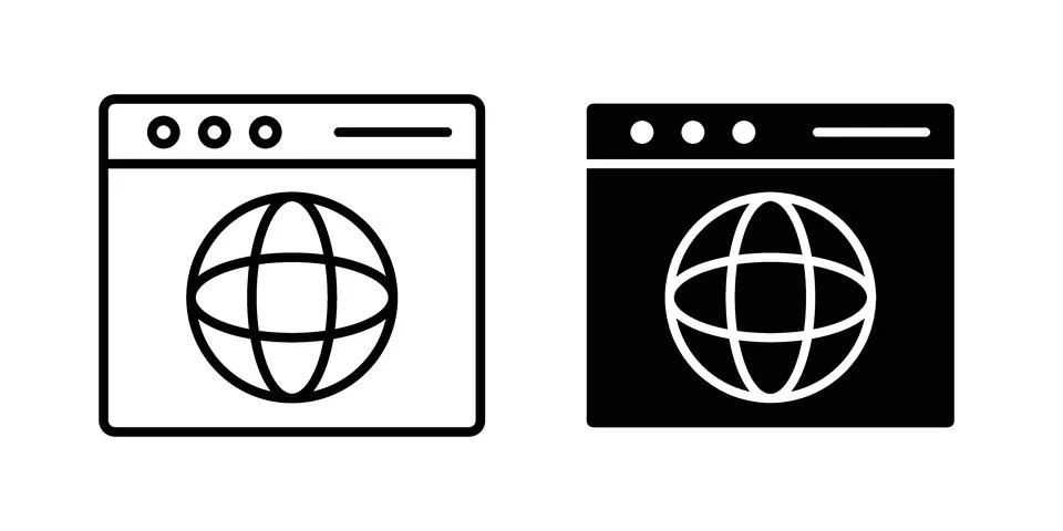 Browser icon vector design illustrations Stock Illustration
