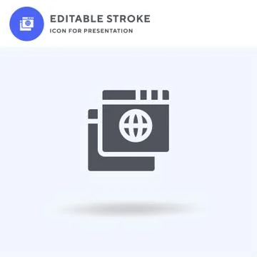 Browser icon vector, filled flat sign, solid pictogram isolated on white, log Stock Illustration