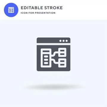 Browser icon vector, filled flat sign, solid pictogram isolated on white, logo 库存插图