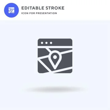 Browser icon vector, filled flat sign, solid pictogram isolated on white, logo 库存插图