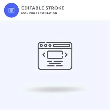 Browser icon vector, filled flat sign, solid pictogram isolated on white, logo Stockillustratie