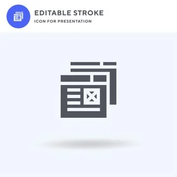 Browser icon vector, filled flat sign, solid pictogram isolated on white, logo Stock Illustration