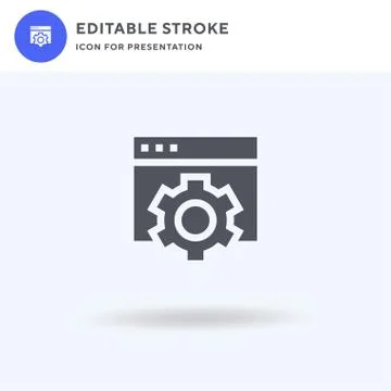 Browser icon vector, filled flat sign, solid pictogram isolated on white, logo Stockillustratie