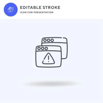 Browser icon vector, filled flat sign, solid pictogram isolated on white, logo Illustrazione stock