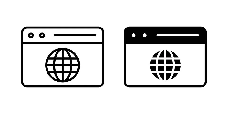 Browser icon vector, illustration icon set Stock Illustration