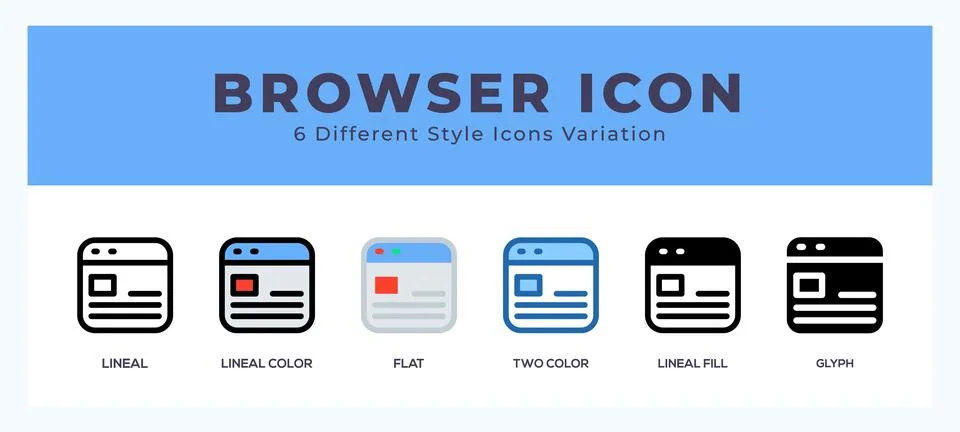 Browser icon for web. mobile apps and ui. Stock Illustration