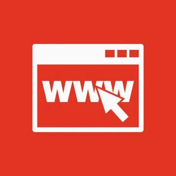 The browser icon. WWW and Internet symbol. Flat Stock Illustration