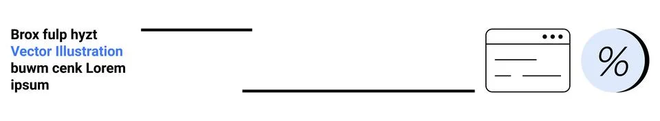 Browser Interface with Circular Percentage Symbol for Analytics or Statistics Stock Illustration