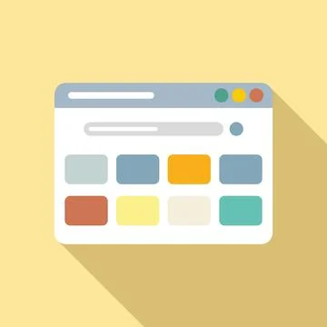 Browser interface icon flat . Computer window Stock Illustration