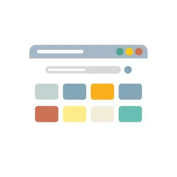 Browser interface icon flat vector. Computer window 스톡 일러스트