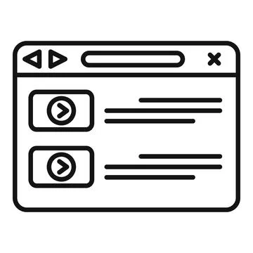 Browser interface icon outline vector. Computer window 스톡 일러스트
