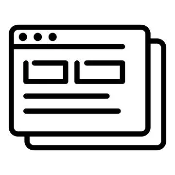 Browser internet icon, outline style Stock Illustration