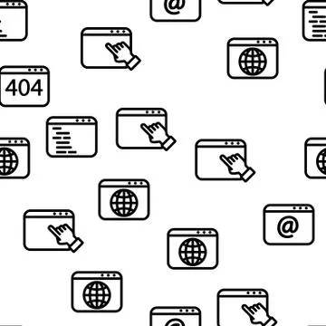 Browser Internet Web Site Pages Vector Seamless Pattern Stock Illustration