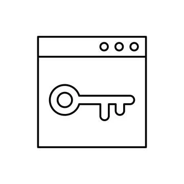 Browser, key, SEO icon. Simple line, outline vector elements of commerce icons Stock Illustration