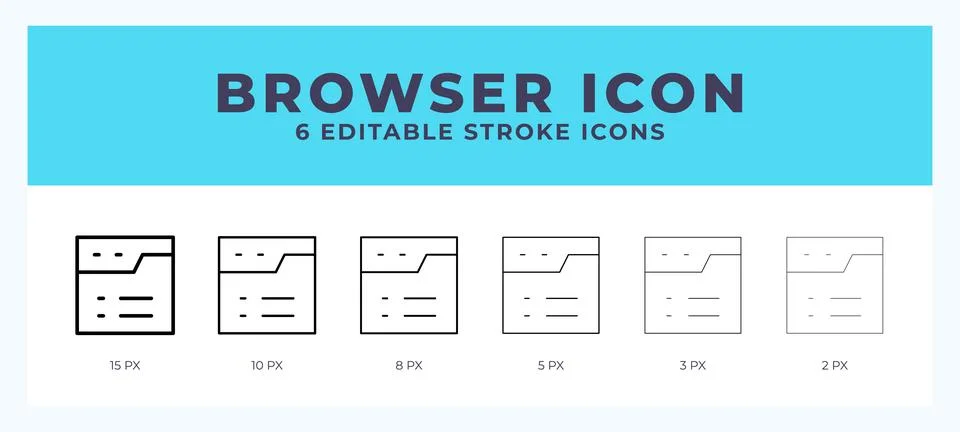 Browser line icon. Thin line. Bold line. Vector illustration. Stock Illustration
