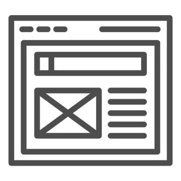 The browser line icon. Website window vector illustration isolated on white. Web Stock Illustration