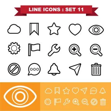 Browser line icons set  Stock Illustration