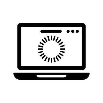 Browser, loading, page icon. Black vector graphics. Stock Illustration