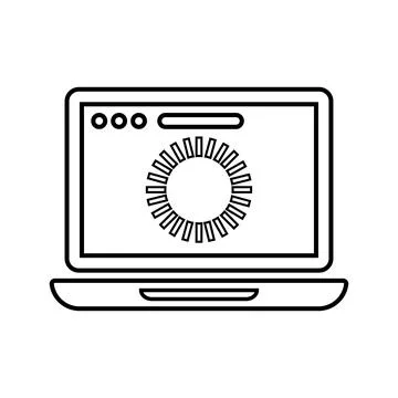 Browser, loading, page outline icon. Line art vector. Stock Illustration