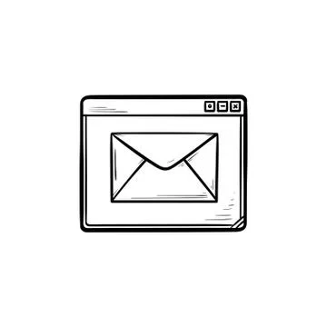 Browser message hand drawn outline doodle icon. Stock Illustration