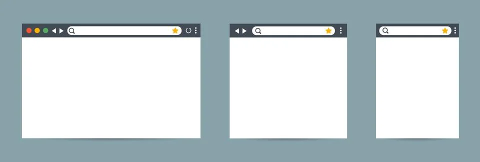 Browser mockup for computer, tablet and smartphone. Modern design of internet Stock Illustration