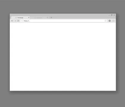 Browser mockup. Web window screen. Internet empty page concept with shadow Illustrazione stock