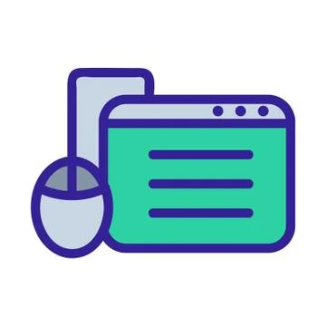 Browser mouse icon vector. Isolated contour symbol illustration Stock Illustration