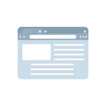 Browser page icon flat vector. Window computer イラスト素材