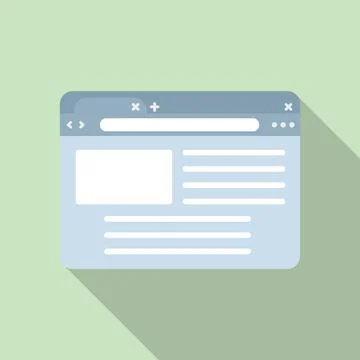 Browser page icon flat . Window computer Stock Illustration