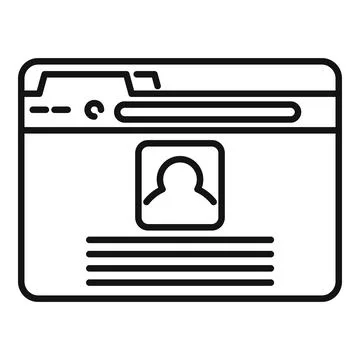 Browser page icon outline . Window computer Stock Illustration